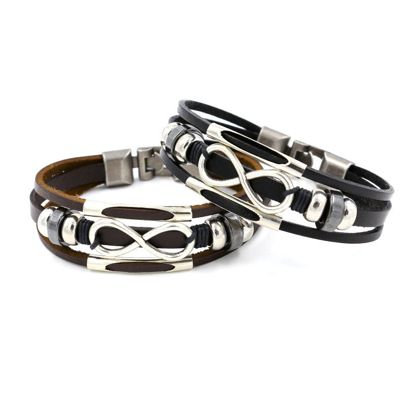 Multilayer Infinity Knot Bracelet Casual Fashion Leather