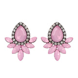 Sweet Drop Rhinestones Women's Crystal Flower Leaf Earrings