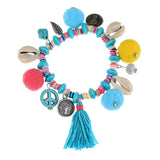 Bohemian Charm Bracelet Handmade Vintage Beads Tassels Brace