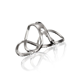 Gold Silver Infinity 8 Shaped Rhinestone Alloy Ring For Women