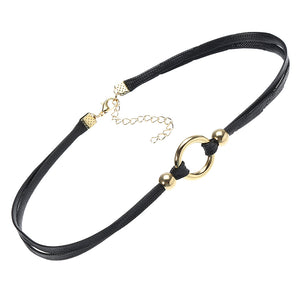 Punk Women's Choker Dacron Circle Charm Simple Style Clavicle Necklace Clothing Accessories