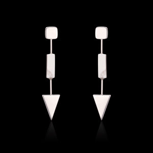 Earrings for Women Luxury Platinum Plated Simple Geometric Pendant Ear Stud Best Gift