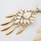 Bohemian White Gem Drop Earrings