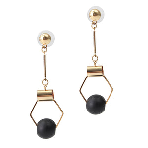 Sweet Wood Ear Drop Simple Geometric Women Earrings