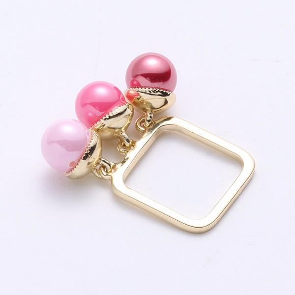 Trendy Balancing Style Sweet Ring Colorful Candy Pearl Square Ring Gift for Women