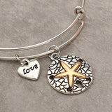 Vintage Heart Star Pendant Bracelet Love Letter Retro Chain Gift for Women