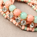 Bohemian Charming Bracelet Beads Rhinestone Multilayer Bracelets for Women