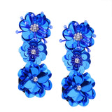 Trendy Hand-made Sequins Three-dimensional Flowers Earrings