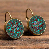 Bohemian Green Flower Earrings