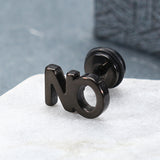 1pc Titanium Steel Letters Word NO Punk Women Men Earring