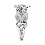 Elegant Platinum Plated Inlaid Flower Leaf Hollow Women Ring