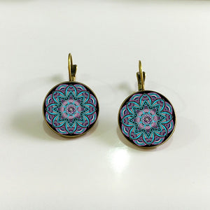 Bohemian Flower Drop Earring Ethnic Earrings Purple Flower