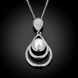 Sweet Pearl Rhinestone Water Drop Necklace Gift For Women 