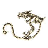 Unisex Statement Punk Dragon Ear Cuff Black Gold Ear Clip