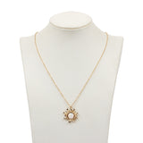 Fashion Silver Gold Sun Flower Pendant Necklace for Women