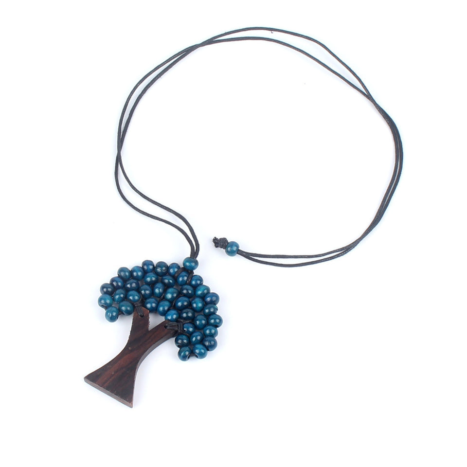 Bohemian Handmade Wooden Beads Tree of Life Necklace