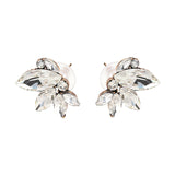 Elegant Crystal Wings Ear Stud Flower Rhinestones Earrings Gift for Her