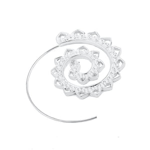 Big Circle Hoop Exaggerated Spiral Heart Drop Shape Earrings