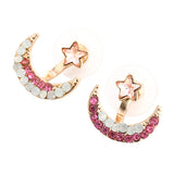 Moon Star Earrings Sweet Rhinestone Women Gift