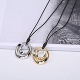 Alloy Necklace Double Circle Personality Simple Fashion Pend