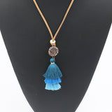 Gradient Colorful Tassels Pendant Ethnic Fashion Necklace for Women