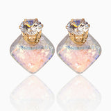 Zircon Crystal Ear Stud Diamond Smooth Earrings