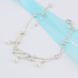 Fashion Infinity Knot Multilayer Women's Anklets Bead Pearl