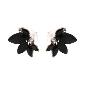 Elegant Crystal Wings Ear Stud Flower Rhinestones Earrings Gift for Her