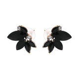 Elegant Crystal Wings Ear Stud Flower Rhinestones Earrings Gift for Her