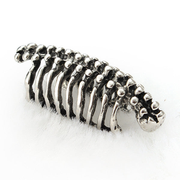 Unisex 1PC Punk Skull Spine Bone Non Pierced Ear Clips Earring