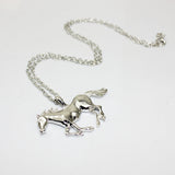 Trendy Silver Gold Color Horse Pendant Necklace Sweater Chain for Women