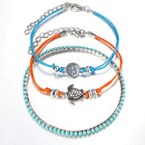 3 Pcs/set Turtle Rune Charm Multilayer Anklets Bracelets