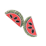 Fashion Rhinestone Enamel Watermelon Piercing Earring