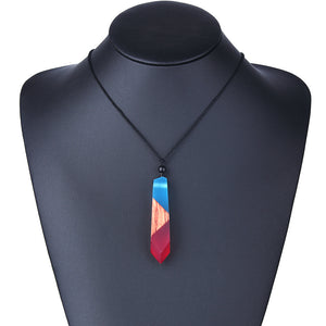 Unisex Resin Handmade Wood Solidification Time Necklace