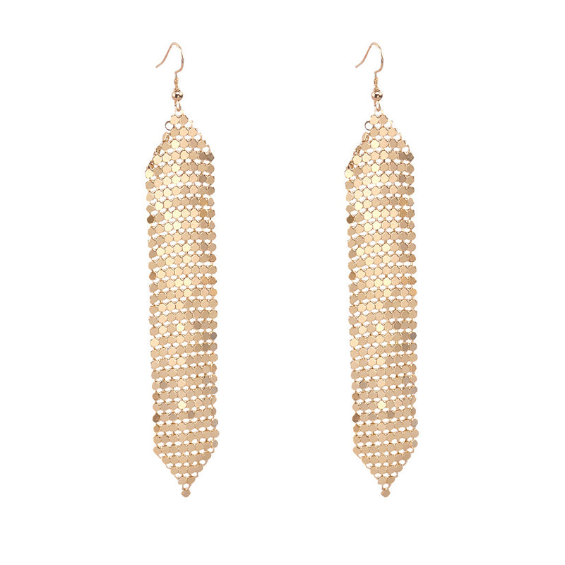 Tassels Long Earrings Sequins Geometric Drop Fashion Jewelry for Women