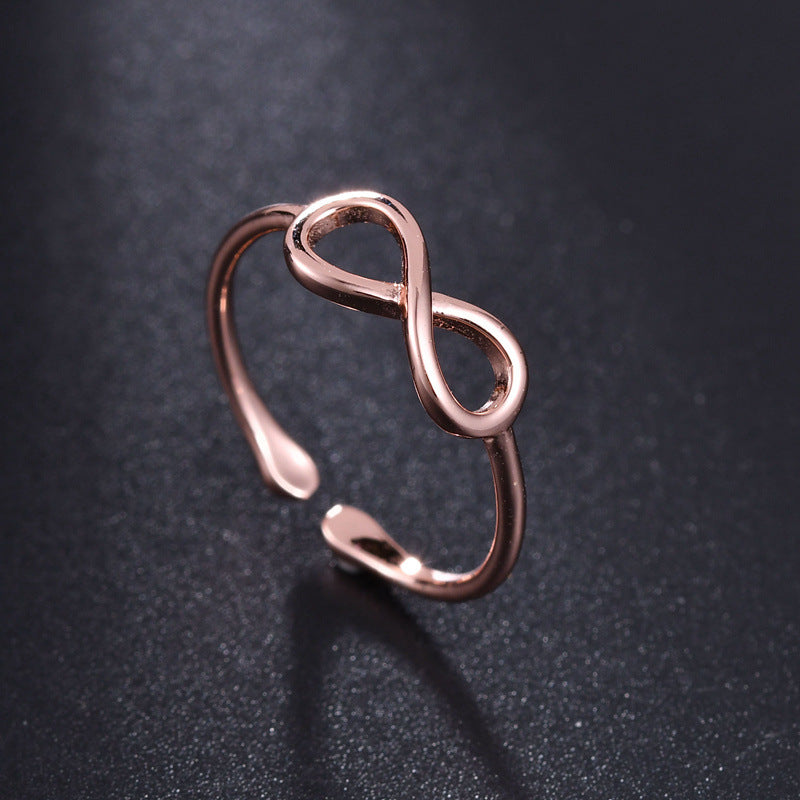 Rose Gold Silver Ring Simple Casual Wear Fashion Open Ring