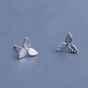 Sweet 925 Sterling Silver Earrings Fashion Leaf Simple