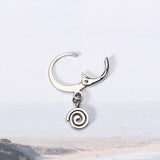 1 Piece Titanium Steel Hoop Earrings Cool 316L Stainless Steel Spiral Circle Pendant Unisex Jewelry