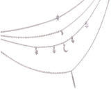 Trendy Multilayer Pendant Necklace Moon Star Bar Chain Charm