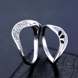 Trendy Irregular Platinum plated Rhinestones Women Ring