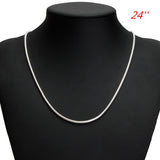 925 Silver Plated 1MM Snake Simple Chain Necklace 16 18 20 22 24 inch