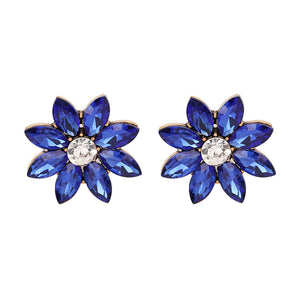 Sweet Women's Colorful Flower Rhinestones Crystal Earrings