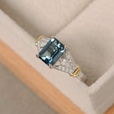 Luxury Topaz Stone Silver Rings