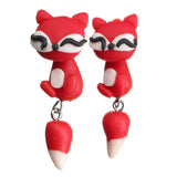 Cute Handmade Polymer Clay Cartoon Animal Earrings For Women