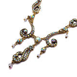 Golden Luxury Irregular Shape Statement Necklace Shining Crystal Decor Necklace for Women