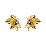 Elegant Crystal Wings Ear Stud Flower Rhinestones Earrings Gift for Her