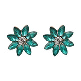 Sweet Women's Colorful Flower Rhinestones Crystal Earrings