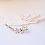 Trendy 925 Silver Needle Star Inlay Zircon Crystal Stud Earrings Jewelry for Women