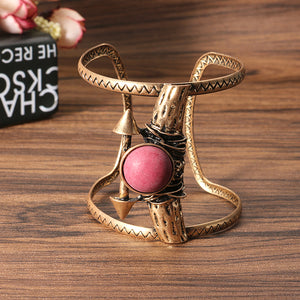 Retro Red Turquoise Open End Bangle Bracelets Gift for Women 