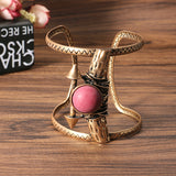 Retro Red Turquoise Open End Bangle Bracelets Gift for Women 